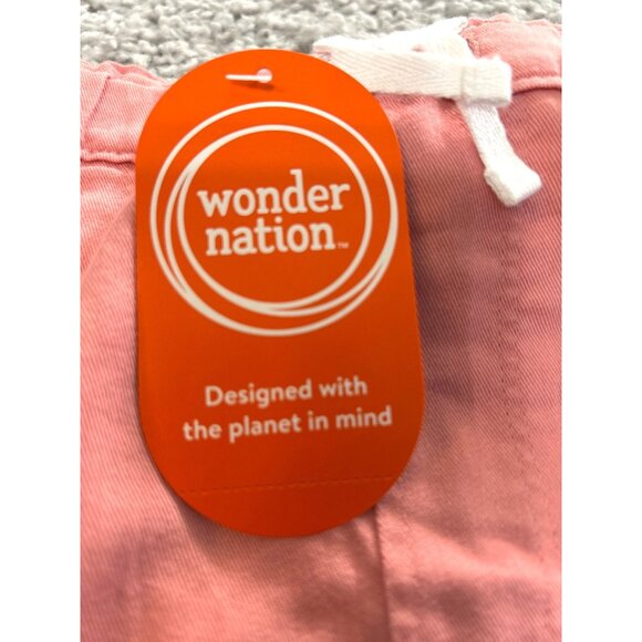 Wonder Nation Girls Shorts Elastic Waist Tie Pockets Orange Size L 10-12 NWT - Picture 3 of 7